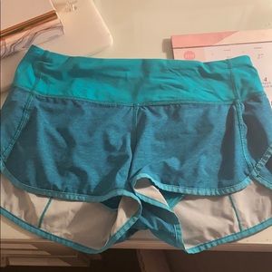 Teal lululemon shorts